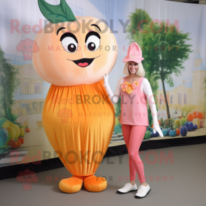 Peach Stilt Walker maskot...