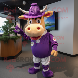 Purple Jersey Cow mascotte...