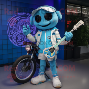 Cyan tennisracket maskot...