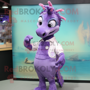 Purple Sea Horse maskot...