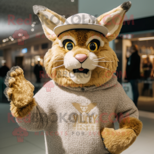 Gold Lynx maskot kostyme...