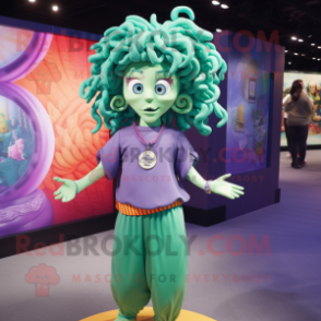 nan Medusa mascot costume character dressed with a Polo Tee and Keychains