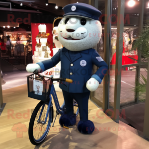 Marineblauer Einradfahrer...