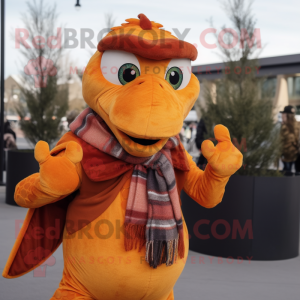 Oranje Utahraptor mascotte...