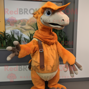 Orange Utahraptor maskot...