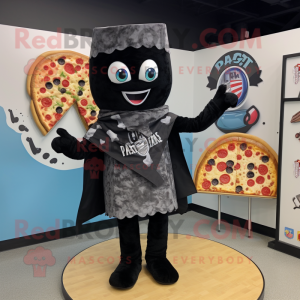 Black Pizza Slice maskot...