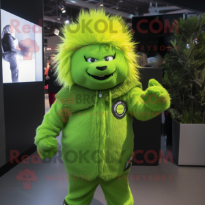 Lime Green Porcupine maskot...