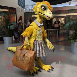 Gul Utahraptor maskot...