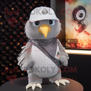 Silver Quail maskot kostym...