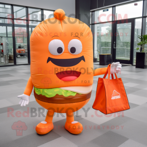 Orange Hamburger mascotte...