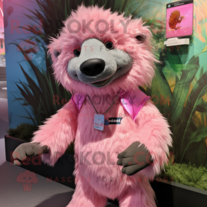 Pink Sloth Bear mascotte...