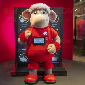 Red Sheep mascotte kostuum...