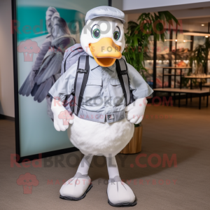 Silver Goose maskot kostyme...