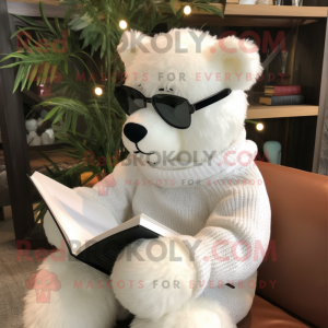 Witte teddybeer mascotte...