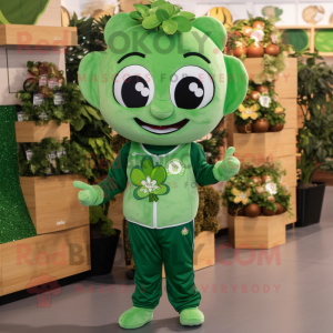 Olive Bunch Of Shamrocks mascot costume character dressed with a Joggers and Coin purses