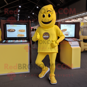 Personagem de fantasia de mascote Lemon Yellow Chocolate Bar vestido com  Joggers e relógios digitais - Trajes de mascote -  Cortar L  (175-180CM)
