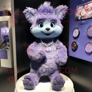 Lavender Bracelet mascot costume character dressed with a Henley Shirt and Hairpins