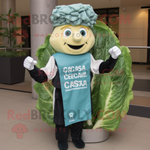 Blågrøn Caesar Salat maskot...