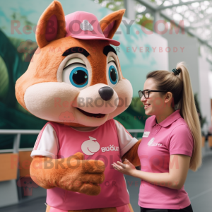 Pink Chipmunk maskot...