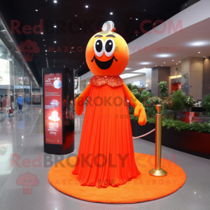 Postava maskota oranžového...