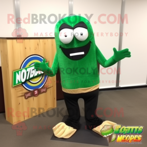 Forest Green Enchiladas mascot costume character dressed with a Blazer and Shoe laces