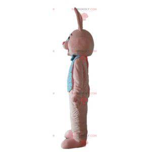 Pink rabbit mascot with a shirt and a bow tie - Redbrokoly.com