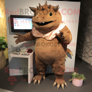 Brun Ankylosaurus maskot...