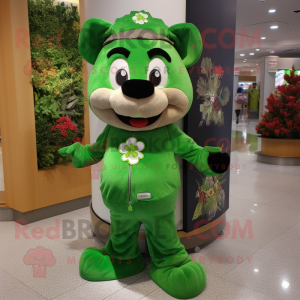 Olive Bunch Of Shamrocks mascot costume character dressed with a Joggers and Coin purses