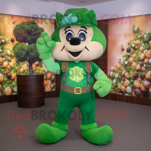 Olive Bunch Of Shamrocks mascot costume character dressed with a Joggers and Coin purses