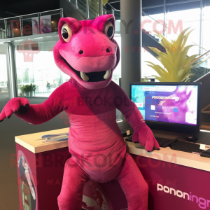 Magenta komodo drake maskot...