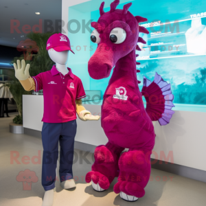 Magenta Seahorse maskot...