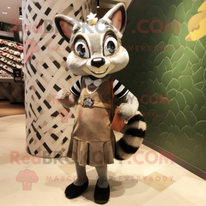 Tan Civet maskot kostume...