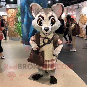 Tan Civet maskot kostume...