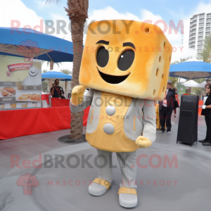 Gray Grilled Cheese Sandwich mascot costume character dressed with a Suit Pants and Watches