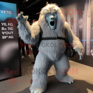 Grå Yeti maskot drakt figur...