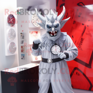 Silver Devil maskot kostym...