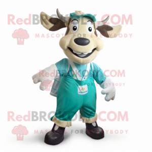 Teal Zebu mascotte kostuum...