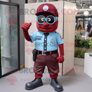 Maroon politibetjent maskot...