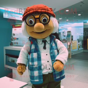 nan Doctor mascot costume character dressed with a Flannel Shirt and Beanies