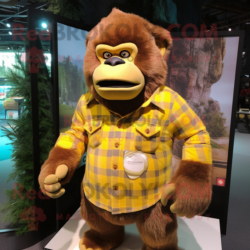 Personaje de traje de mascota de mono amarillo vestido con un vestido y  mochilas - Disfraces de mascotas -  Tamaño L (175-180 CM)