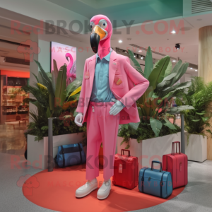 Roze flamingo mascotte...