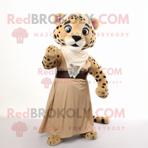 Tan Leopard maskot kostume...