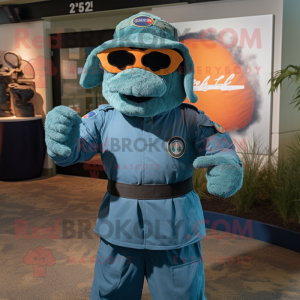 Cyan Navy Seal mascotte...