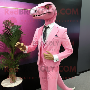 Roze Velociraptor mascotte...