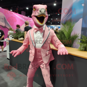 Rosa Velociraptor maskot...