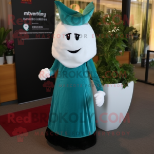 Teal Beet maskot kostume...