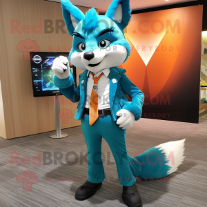 Turquoise Fox mascotte...