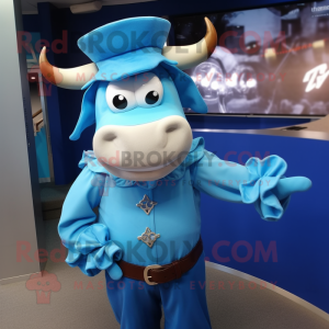 Sky Blue Zebu mascotte...