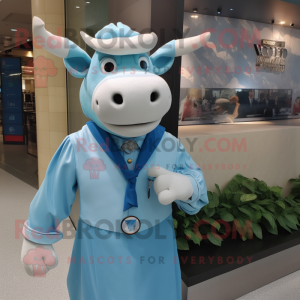 Sky Blue Zebu mascotte...