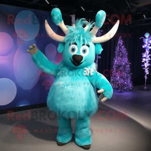 Cyan Reindeer maskot...